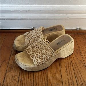 Tan wicker Seychelles platform sandals!!! size 7.5 or 8
